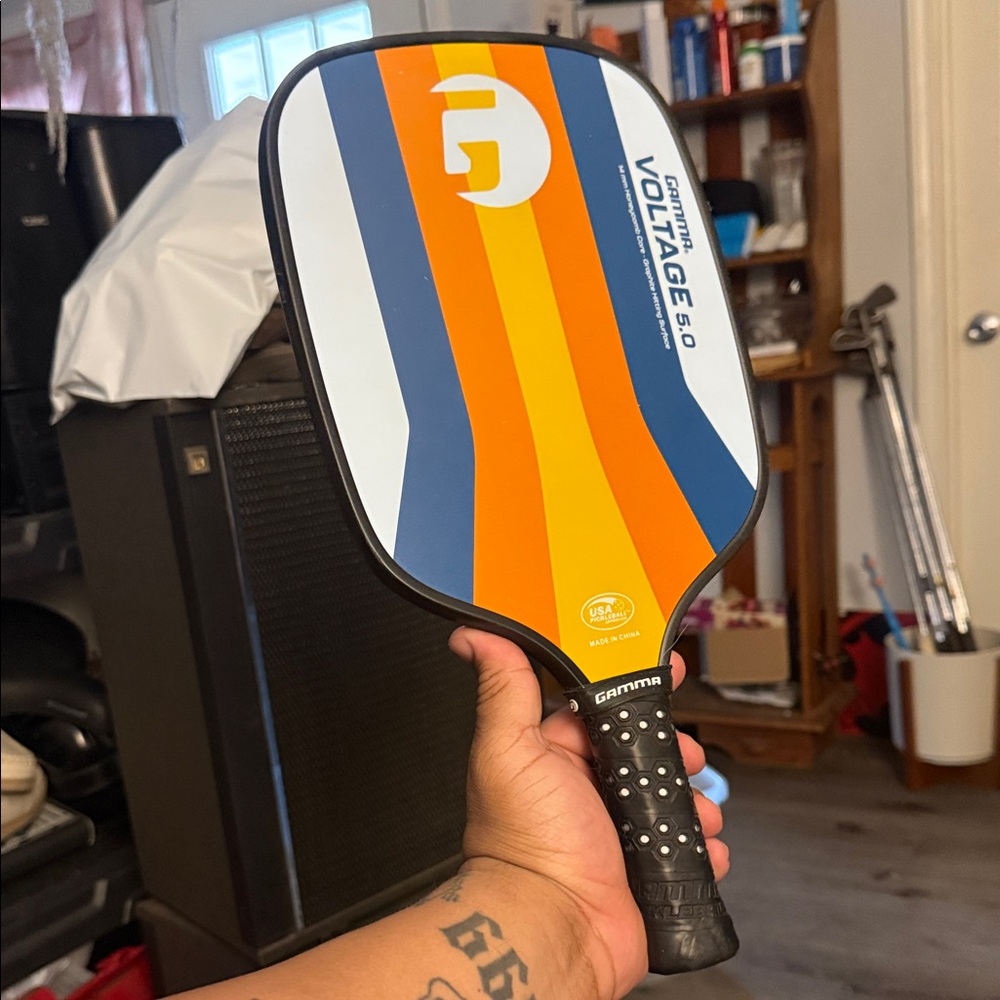 Voltage 5.0 Pickleball Paddle - Orange, Blue, White